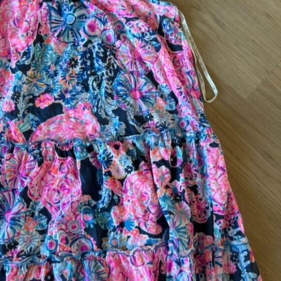 Lilly Pulitzer High Tide Navy Pink Turtle Tiered Swing Dress Womens Size XL - Picture 5 of 8